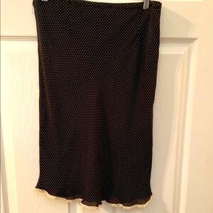 Elegant Black Polka Dot Skirt with crochet trim